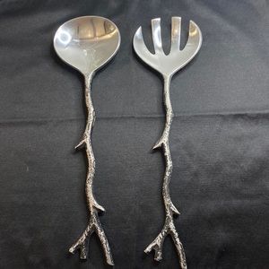 Decorative spoon and fork branch handle design